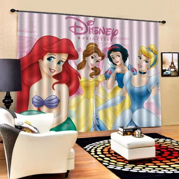 Home Decoratiuni Speciale, Cadouri Disney Princess Mermaid Ariel Bella Alba Ca Zapada Cenusareasa Dormitor, Living, Perdele Opace