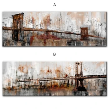 Impresionist Golden Gate Bridge Postere Si Printuri Abstracte Peisaj Canvas Wall Art Sol Picturi De Culoare Imaginile Decor Cameră