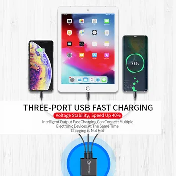 Incarcator USB Pentru Telefon Inteligent 3 Port de Încărcare Rapidă Pentru iPhone 12 Mobil Xiaomi Adaptor Pentru Huawei Samsung s10 UE/SUA/marea BRITANIE Încărcătoare de Perete