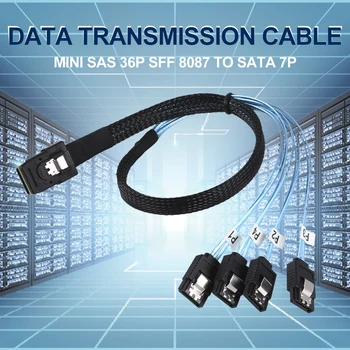 Interne Mini SAS 36 Pini SFF-8087 la 4 SAS de 29 Pin SFF-8482 Cablu cu 15 Pini Conector de Alimentare SATA miez de sârmă pentru hard disk SAS