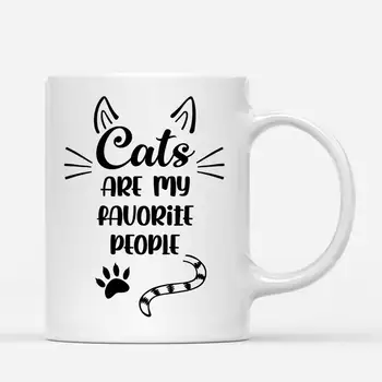 Iubitorii de pisici Personalizate Cana Fată și Pisici Curios Cat Cesti de Cafea Cadou pentru Familie DIY 11/15 Oz RR2030