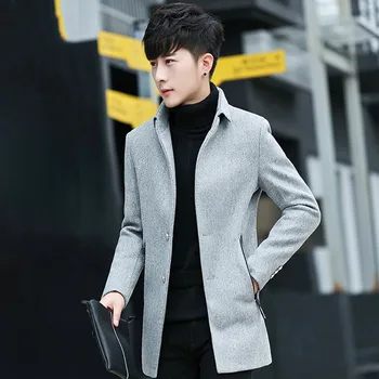 Jachete Barbati Toamna Iarna Haină de Lână Om Subțire coreean Mens Haine Frumos Palton Geaca Abrigos Hombre KJ276
