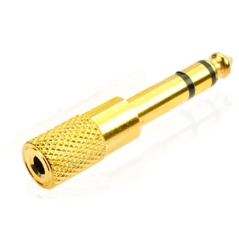 Jack Audio convertor adaptor stereo jack 6,5 mm tata 3.5 mm de sex Feminin chitare electrice cască miniphone (de aur)