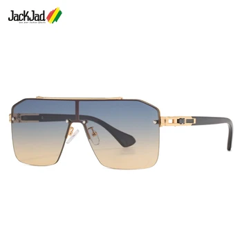 JackJad 2021 Moda Pătrat Scut de Metal Stil Gradient de ochelari de Soare Pentru Barbati Vintage Design de Brand Ochelari de Soare Oculos De Sol DT135