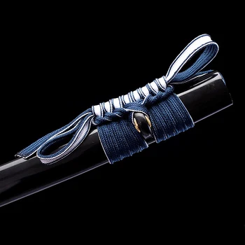 Japoneză Samurai Sabie KATANA Reale T10 oțel cu placare albastru și alb, Full Tang aparat de Ras Lamă ascuțită Gata de Luptă