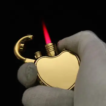 Jet de brichete de dragoste în formă de inimă butan turbo torch brichete flacără roșie windproof gonflabile gaz bricheta gadget-uri