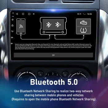 JMCQ Android 10 6G+128G Pentru Suzuki SX4 2006 - Radio Auto Multimedia Video Player Stereo 2 din Reportofon 4G WIFI DVD MP5