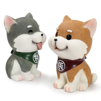 Kawaii Rășină Câine Pusculita Cutie Cadou Drăguț Decorațiuni Interioare Numerar Monedă De Economisire Cutie De Creatie Casa De Desene Animate Shiba Inu Caseta De Bani