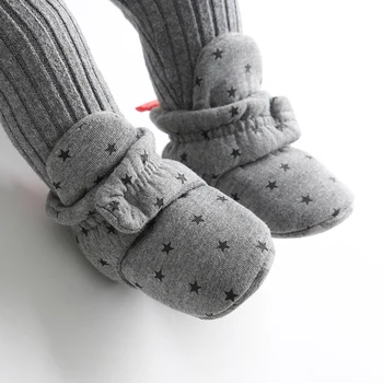 KIDSUN pat de Copil Pantofi pentru Sugari Fată Șosete Pantofi Cald Papuceii Solidă Bumbac Non-alunecare Moale-talpa Primul Copil Nou-născut Pietoni