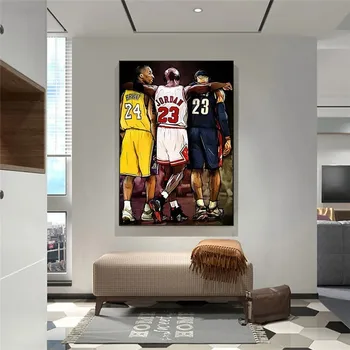 Kobe Bryant LeBron James Baschet Star Canvas Painting Scandinavian Cuadros Wall Art Pictures Prints Posters for Living Room