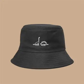 LDSLYJR 2021 bumbac dinozauri Desene animate Găleată Pălărie Pescar Pălăria în aer liber, de călătorie pălărie de Soare Capac Pălării pentru Bărbați și Femei 244