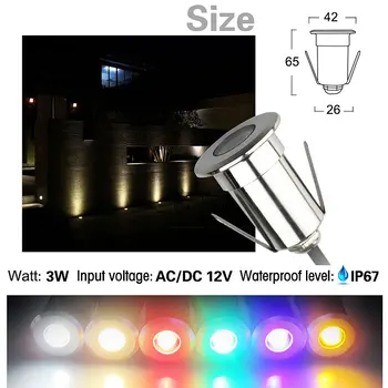 LED lumina Subteran culori RGB COB 3W AC/DC 12V Lampa de Podea în aer liber, lumina la fața Locului Sol Garden Square Calea Peisaj IP67