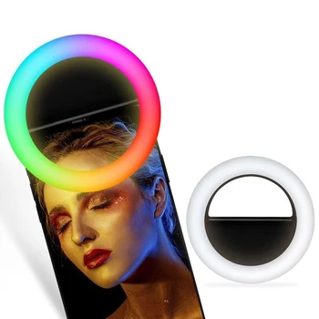 LED Selfie Inel Clip Portabil USB de Încărcare LED Selfie Inel Umple de Lumină Potrivit pentru Toate Telefoanele Mobile și Tablete
