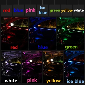 Led-uri Auto de Interior Banda de Lumina EL Neon Sârmă RGB mai Multe Moduri de Sunet App de Control Auto Atmosfera Decorative Lampă Ambientală