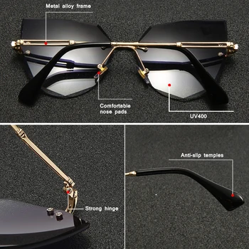 Lemn fără ramă Pătrată ochelari de Soare Femei Barbati Brand Design Oglindă Lentile de Ochelari de Soare de sex Feminin Bambus UV400 Ochelari de cal