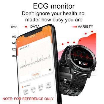 LIGE 2021 IP68 Impermeabil Ceas Inteligent Bărbați ECG Heart Rate Monitor de Presiune sanguina Lanterna LED-uri 1.3 Ecran Tactil Complet smartwatch