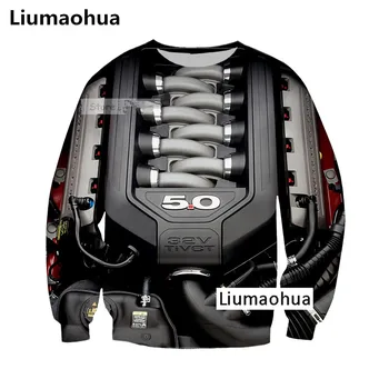 Liumaohua 3D de Imprimare tricou Unisex Teuri Topuri Nou Supercar Ford Mustang 5.0 L V8 Putere Inima tricou transport gratuit