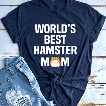 Lume cel Mai bun Hamster Mama Haine 2021 Femei de Moda de sex Feminin Casual Desene animate Topuri Tricou cu Mânecă Scurtă Estetice