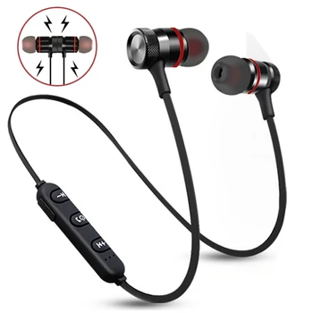 Magnetic Cască Bluetooth Sport De Susținere Magnetic Wireless Gaming Headset Stereo Auriculare Metal Căști Cu Microfon Pentru IPhone