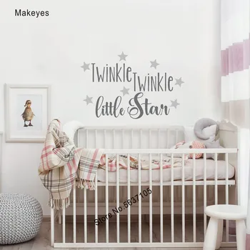 Makeyes Twinkle Twinkle Little Star Perete Decal Copiii Dorm Dormitor Autocolant De Perete De Vinil Fetita Decor De Perete Picturi Murale Art Design Q706