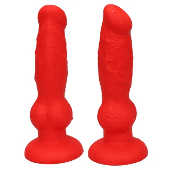 Mare Realist Roșu Colorat Animale Cal Monstru Mare Dildo Câine Lup Penis Fals Jucărie Sexuală Pentru Femei De Sex Feminin Se Masturbeaza Gode Cocoș