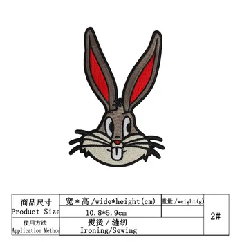 Mari broderie mare de patch-uri de iepure de desene animate de animale patch-uri pentru sac de insigne aplicatiile de patch-uri pentru îmbrăcăminte PA-503