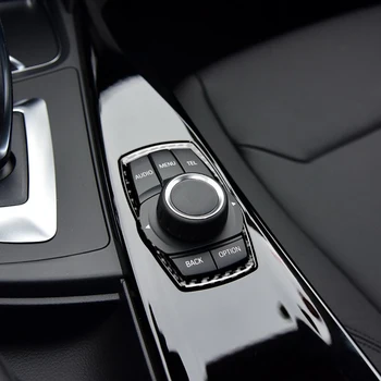 Masina Fibra de Carbon Vitezei Multimedia Butonul de Acoperire Cadru Butonul Trim Autocolant Pentru BMW F10 F20 F30 F34 F07 F25 F26 F15 F16