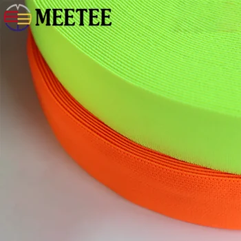 Meetee 6/12Meters 38mm Fluorescente de Culoare Banda de Cauciuc piele de Căprioară Benzi Elastice Chingi DIY Sărituri Sport Centura de Cusut Materiale EB216