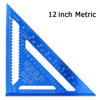 Metric Aliaj De Aluminiu 7/12 Inch Triunghi Unghi Rigla De Măsurare Instrument Pentru Prelucrarea Lemnului