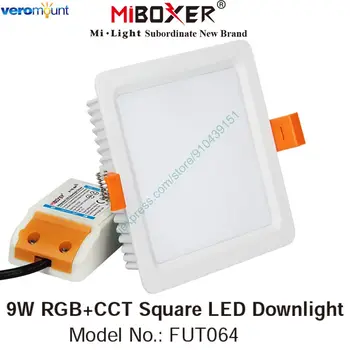 MiBoxer FUT064 9W RGB+CCT Square Downlight LED-uri AC110V 220V Inteligent Interioară Lampă 2.4 G RF de la Distanță Smartphone APP WiFi Control Vocal