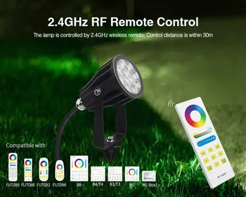 Milight FUTC08A 6W RGB+CCT LED Lumina de Gradina+FUT088 2.4 G Wireless de la Distanță Cablu de Alimentare, Kit de led-uri în aer liber lampa de Iluminat Gradina