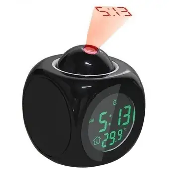 Mini Proiector Digital Ceas cu Alarmă de Timp Data Display LCD de Temperatură și Umiditate Voce Ceas Decor Acasă Desktop Ceasuri de Alarmă