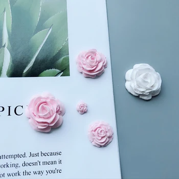 Mini Rose Flori de Mucegai Silicon 4 Cavități Trandafiri DIY Aroma de Gips Meserii Mucegai Pentru Decor Masina Tencuiala de Lut Matrite
