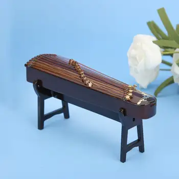 Miniatura Guzheng Model Replica cu Stand și Mini Caz Titera Mini Instrument Muzical Ornamente Tradiționale Chineze Cadouri
