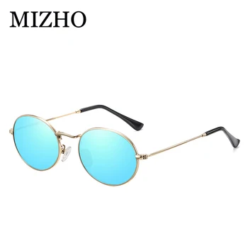 MIZHO de Brand UV Protectie ochelari de Soare Polarizat Femei Oval Gradient Cadru de Metal Punk Ochelari de Soare Retro Strat de Ochelari Om 2021