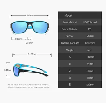 Moda Clasic Pătrat Polarizat ochelari de Soare Barbati Femei Sport în aer liber pe Plajă Călătorie de Pescuit Colorate, Ochelari de Soare UV400 Ochelari de protecție