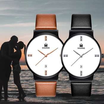 Moda Câteva Ceasuri Pereche de Bărbați și Femei 2021 Lux Cuarț Ceas de mână din Piele Watchband Dial Stras Iubitor de Ceasuri Cadou