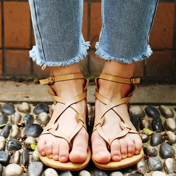 Moda Femei Gladiator Sandale de Vară Sandalias mujer 2019 Beach Sandale Plate Pantofi pentru Femeie Sandale Plus Dimensiune 43 zapatillas mujer