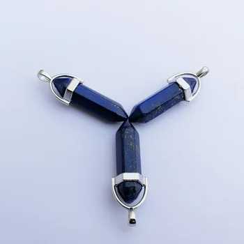 Moda Lapis lazuli 24pc piatra naturala de cristal de Înaltă calitate pilon Pandantive & coliere pentru a face Bijuterii farmec transport Gratuit