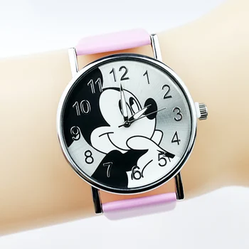 Moda Minnie Mickey Desene animate Femei Ceas Curea din Piele pentru Copii Drăguț Ceas Doamnelor Rochie de Cuarț Fată Băiat Cadou Reloj