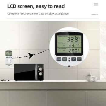 Multifunctional LCD Display Termostat Controler Digital Priza cu Funcție de Temporizare Încălzire Răcire Detector de Temperatură