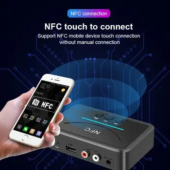 NFC 5.0 Receptor Bluetooth A2DP AUX 3.5 mm Jack RCA USB Smart Redare Audio Stereo Wireless Adaptor Pentru Masina Kit Difuzor