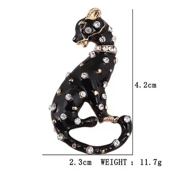 Nobil leopard insigna brosa alb negru email picurare ulei de diamant pete de leopard bărbați femei de îmbrăcăminte, brosa accesorii corsaj ace