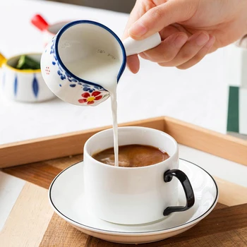 NOI Ceramică Mini Lapte Cu Maner Japoneză Spumarea Laptelui Cană de Cafea Zahăr Lapte Oala de Sos de Rosii Sos de Vase de Bucatarie Tacamuri