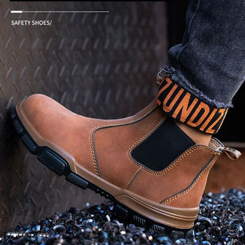 Noi, De Siguranță, Pantofi Pentru Bărbați Pantofi De Iarna Chelsea Cizme Barbati Steel Toe Pantofi Ghete Barbati Impermeabile Cizme Din Piele Sudor Pantofi De Lucru