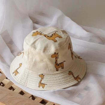 Noi de vara pentru copii pălărie de soare de desen animat girafa palarie de soare margine largă protecție UV pescar pălărie găleată pălărie copii în aer liber palarie de soare