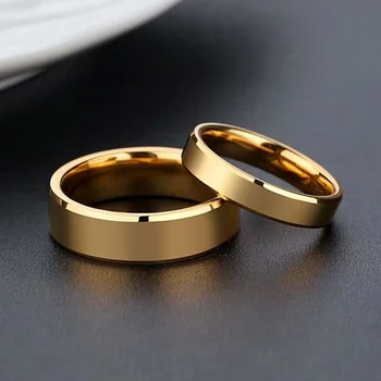 Noi Fierbinte de Lux cu Aur de 18K Inele de Nunta Design Simplu Cuplu Alianța Inel Iubitor de Inele Două inele 1buc