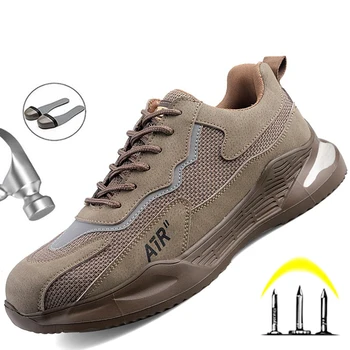 Non-alunecare de Siguranță Pantofi Pentru Bărbați Bocanci de Lucru Cu bombeu metalic Anti-piercing Siguranță Cizme Barbati Construcții de Pantofi bărbați Adidași