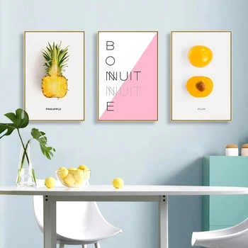 Nordic Ananas Capsuni Panza Pictura Fructe Bucătărie Postere si Printuri de Arta de Perete Poza pentru Bucătărie Decorare Perete Cuadro