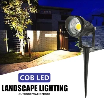 Nou Stil COB Grădină de Lumină LED-uri Gazon Lampa Impermeabil Spike Bec 9/12W Peisaj Exterior IP66 rezistent la apa Cale Reflectoarelor